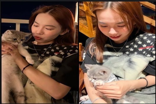 Bảo Ngọc lộ clip mới mê nuôi mèo và chăm chim
